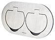 PROTEC - Double prise de sol étanche Initiale 16A 2P+T IP55 - Métal brossé - Protec - vignette