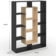 ID MARKET - Etagère bibliothèque COLETTE avec 11 compartiments noir et effet bois 143 cm - vignette