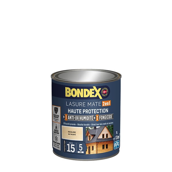 BONDEX - Lasure 2en1 - Incolore - Satin - 1L - large