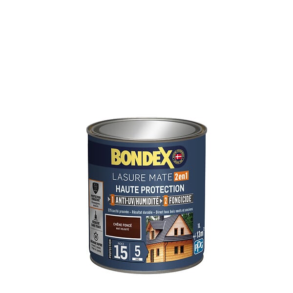 BONDEX - Lasure 2en1 chêne rustique satin - 1L - large