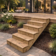 VINUOVO - BERLIN Escalier extérieur bois 2 marches H 37cm L-120cm - avec contre marche - vignette