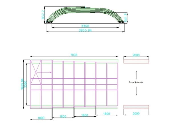 ALTANKA - Abri de piscine Horizon - 7.03x3.36 m - polycarbonate alvéolaire 8 mm - pour piscine BAS7307 - ECO307 - large