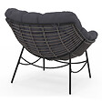 ID MARKET - Fauteuil de jardin relax LOA effet rotin gris et coussin gris - vignette