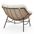 ID MARKET - Fauteuil de jardin relax LOA effet rotin avec coussin écru - vignette
