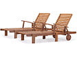 HABITAT ET JARDIN - Bain de soleil pliant en bois exotique "Tokyo" - Maple - Marron clair - Lot de 2 - vignette