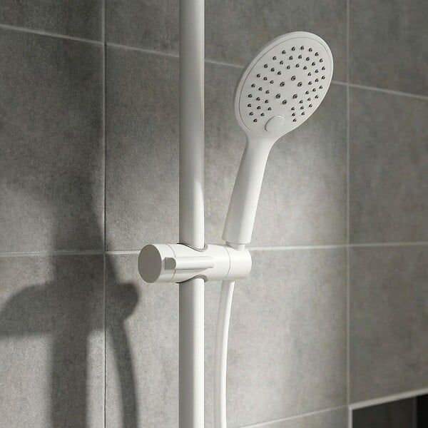 ESSEBAGNO - Luisa ensemble barre de douche blanc 3 pièces - large