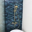 ESSEBAGNO - Luisa ensemble barre de douche or brossé 3 pièces - vignette