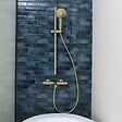 ESSEBAGNO - Luisa ensemble barre de douche or brossé 3 pièces - vignette