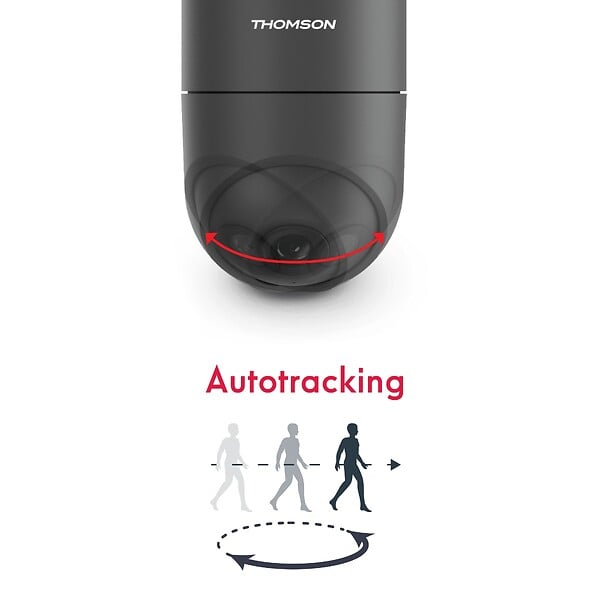 THOMSON - Lot de 3 caméras de surveillance extérieure et motorisée Thomson Rheita 100 - large