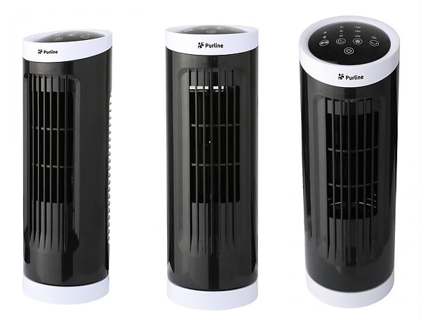 PURLINE - Ventilateur tour compact rotatif noir - large