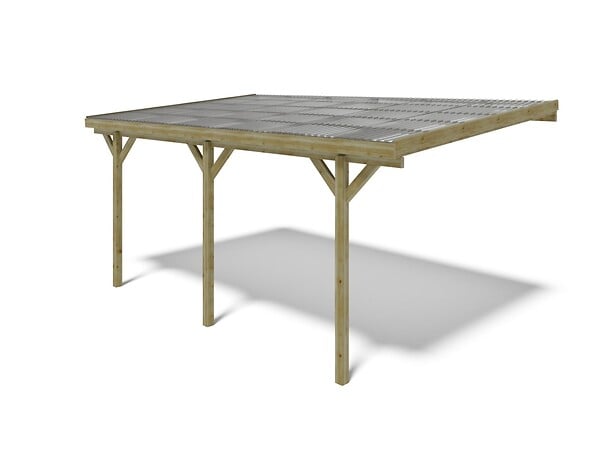 ALTANKA - Carport, abri de voiture  3x5.24 m - 15 m2 - couverture PVC  - CAR7-2PVCTR - large