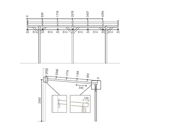 ALTANKA - Carport, abri de voiture  3x5.24 m - 15 m2 - couverture PVC  - CAR7-2PVCTR - large