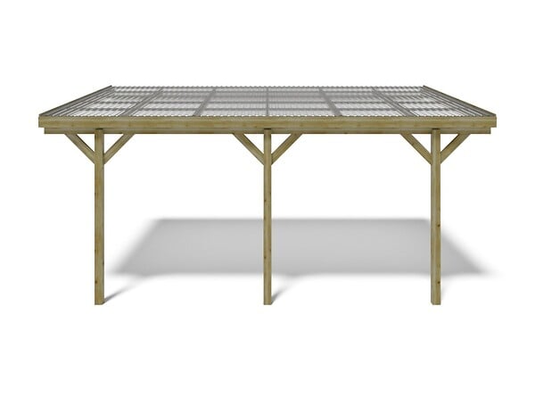 ALTANKA - Carport, abri de voiture  3x5.24 m - 15 m2 - couverture PVC  - CAR7-2PVCTR - large