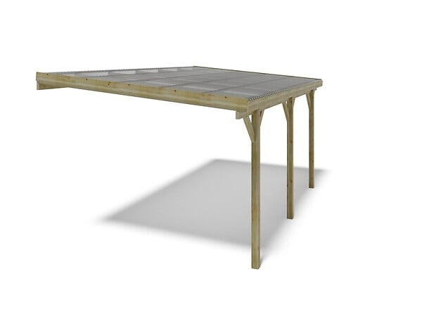 ALTANKA - Carport, abri de voiture  3x5.24 m - 15 m2 - couverture PVC  - CAR7-2PVCTR - large