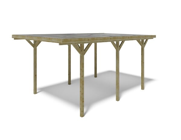 ALTANKA - Carport, abri de voiture  3.04x5.12 m - 15.57 m2 - couverture PVC  - CAR16PVCTR - large