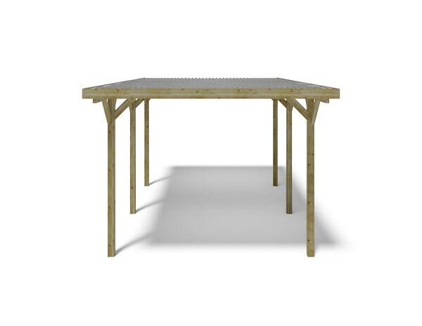 ALTANKA - Carport, abri de voiture  3.04x5.12 m - 15.57 m2 - couverture PVC  - CAR16PVCTR - large