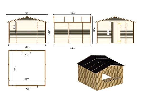 ALTANKA - Kiosque/ stand de marché/ de vente 9.42 m2 - 3.11x3.03 m - 19 mm - DOM607 - large
