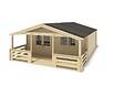 ALTANKA - Abri de jardin en bois - 6x6 m + terrasse avec balustrade et avant-toit en bois - 48 m2 - DOM749+DOM553+DOM555+POD04 - vignette