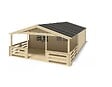 ALTANKA - Abri de jardin en bois - 6x6 m + terrasse avec balustrade et avant-toit en bois - 54 m2 - DOM749+DOM556+DOM558+POD04 - vignette