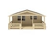 ALTANKA - Abri de jardin en bois - 6x6 m + terrasse avec balustrade et avant-toit en bois - 54 m2 - DOM749+DOM556+DOM558+POD04 - vignette