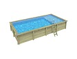 ALTANKA - Piscine hors sol en bois AQUA 8.5 x 4.35 - H.1.45 m avec plage, bleu pâle, cadre en métal - sans dalle - BAS7309OSPU+PLA309 - vignette