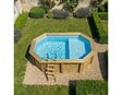 ALTANKA - Piscine hors sol en bois NEMO 4.3 x 3 - H.1.18 m avec plage, bleu pâle, fixations à visser - BAS7302OSPL+PLA302 - vignette