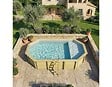ALTANKA - Piscine hors sol en bois NEMO 7.3 x 3.97 - H.1.45 m avec plage, gris clair, cadre en métal - sans dalle - BAS7305OSPU2+PLA305 - vignette