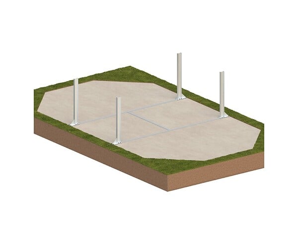 ALTANKA - Piscine hors sol en bois NEMO 7.3 x 3.97 - H.1.45 m avec plage, gris clair, cadre en métal - sans dalle - BAS7305OSPU2+PLA305 - large