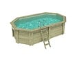 ALTANKA - Piscine hors sol en bois NEMO 5.79 x 3.49 - H.1.45 m, sable, cadre en métal - sans dalle - BAS7304OSPU3 - vignette