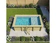 ALTANKA - Piscine hors sol en bois AQUA 4.65 x 2.85 - H.1.24 m avec plage, gris clair, fixations à sceller - BAS7306OSPI2+PLA306 - vignette