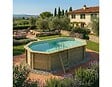 ALTANKA - Piscine hors sol en bois NEMO 5.79 x 3.49 - H.1.45 m avec plage, sable, cadre en métal - sans dalle - BAS7304OSPU3+PLA304 - vignette