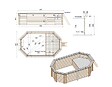 ALTANKA - Piscine hors sol en bois NEMO 5.79 x 3.49 - H.1.45 m avec plage, sable, cadre en métal - sans dalle - BAS7304OSPU3+PLA304 - vignette