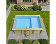 ALTANKA - Piscine hors sol en bois AQUA 4.65 x 2.85 - H.1.24 m avec plage, bleu pâle, cadre en métal - sans dalle - BAS7306OSPU+PLA306 - vignette