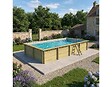 ALTANKA - Piscine hors sol en bois AQUA 8.5 x 4.35 - H.1.45 m, gris clair, fixations à visser - BAS7309OSPL2 - vignette