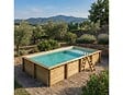 ALTANKA - Piscine hors sol en bois AQUA 8.5 x 4.35 - H.1.45 m avec plage, sable, fixations à visser - BAS7309OSPL3+PLA309 - vignette