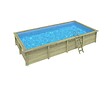 ALTANKA - Piscine hors sol en bois AQUA 8.5 x 4.35 - H.1.45 m, bleu pâle, fixations à sceller - BAS7309OSPI - vignette