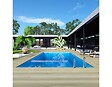 ALTANKA - Piscine hors sol en bois AQUA 8.5 x 4.35 - H.1.45 m, bleu pâle, fixations à sceller - BAS7309OSPI - vignette
