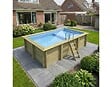 ALTANKA - Piscine hors sol en bois AQUA 4.65 x 2.85 - H.1.24 m avec plage, bleu pâle, fixations à sceller - BAS7306OSPI+PLA306 - vignette