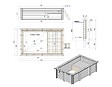 ALTANKA - Piscine hors sol en bois AQUA 4.65 x 2.85 - H.1.24 m avec plage, bleu pâle, fixations à sceller - BAS7306OSPI+PLA306 - vignette