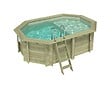 ALTANKA - Piscine hors sol en bois NEMO 4.3 x 3 - H.1.18 m avec plage, sable, fixations à sceller - BAS7302OSPI3+PLA302 - vignette