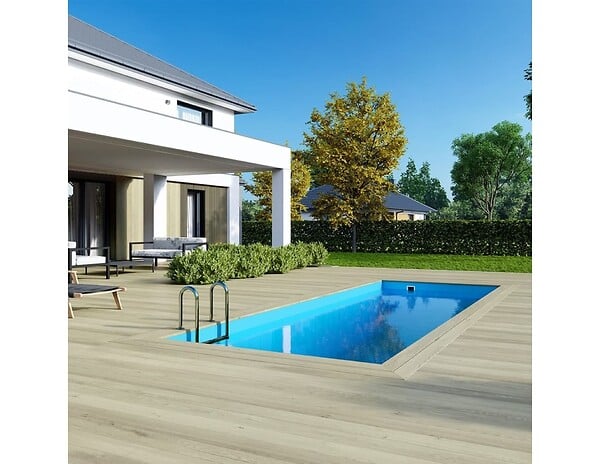 ALTANKA - Piscine hors sol en bois AQUA 6.1 x 2.85 - H.1.31 m, bleu pâle, fixations à visser - BAS7307OSPL - large