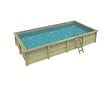 ALTANKA - Piscine hors sol en bois AQUA 8.5 x 4.35 - H.1.45 m, gris clair, fixations à sceller - BAS7309OSPI2 - vignette