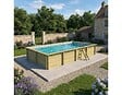 ALTANKA - Piscine hors sol en bois AQUA 8.5 x 4.35 - H.1.45 m, gris clair, fixations à sceller - BAS7309OSPI2 - vignette