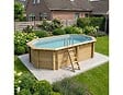 ALTANKA - Piscine hors sol en bois NEMO 5.79 x 3.49 - H.1.45 m, gris clair, cadre en métal - sans dalle - BAS7304OSPU2 - vignette