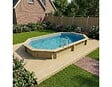 ALTANKA - Piscine hors sol en bois NEMO 5.79 x 3.49 - H.1.45 m, gris clair, cadre en métal - sans dalle - BAS7304OSPU2 - vignette
