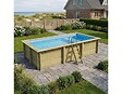 ALTANKA - Piscine hors sol en bois AQUA 6.1 x 2.85 - H.1.31 m avec plage, bleu pâle, cadre en métal - sans dalle - BAS7307OSPU+PLA307 - vignette