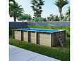 ALTANKA - Piscine hors sol en bois AQUA 7 x 3.75 - H.1.45 m, bleu pâle, fixations à sceller - BAS7308OSPI - vignette