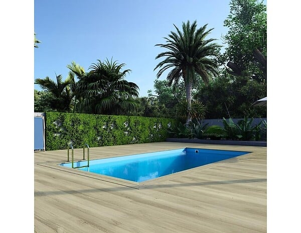 ALTANKA - Piscine hors sol en bois AQUA 7 x 3.75 - H.1.45 m, bleu pâle, fixations à sceller - BAS7308OSPI - large