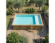 ALTANKA - Piscine hors sol en bois AQUA 8.5 x 4.35 - H.1.45 m avec plage, sable, cadre en métal - sans dalle - BAS7309OSPU3+PLA309 - vignette
