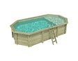 ALTANKA - Piscine hors sol en bois NEMO 7.3 x 3.97 - H.1.45 m avec plage, sable, fixations à sceller - BAS7305OSPI3+PLA305 - vignette